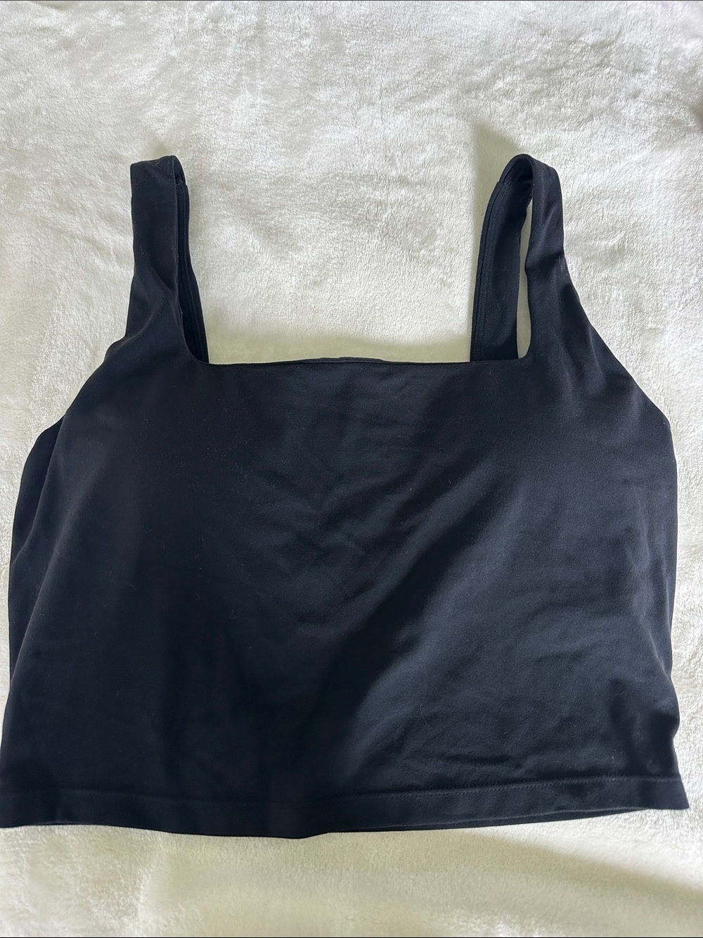 CRZ yoga Black Square-Neck Crop Tank Top